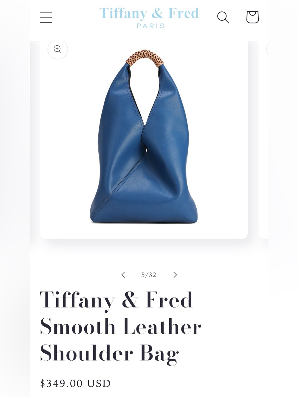 ✨Tiffany & Fred Navy Hobo with Woven Tan Handle 🩷